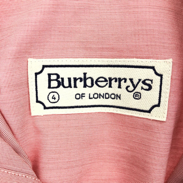 Burberry's short-sleeved button-down shirt, men's size XL unclear pink type Vintage Second Hand