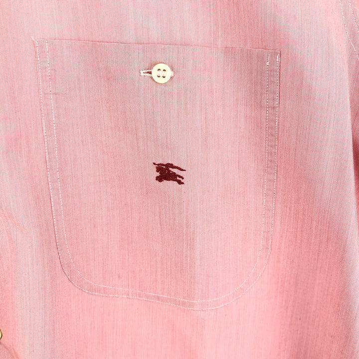 Burberry's short-sleeved button-down shirt, men's size XL unclear pink type Vintage Second Hand
