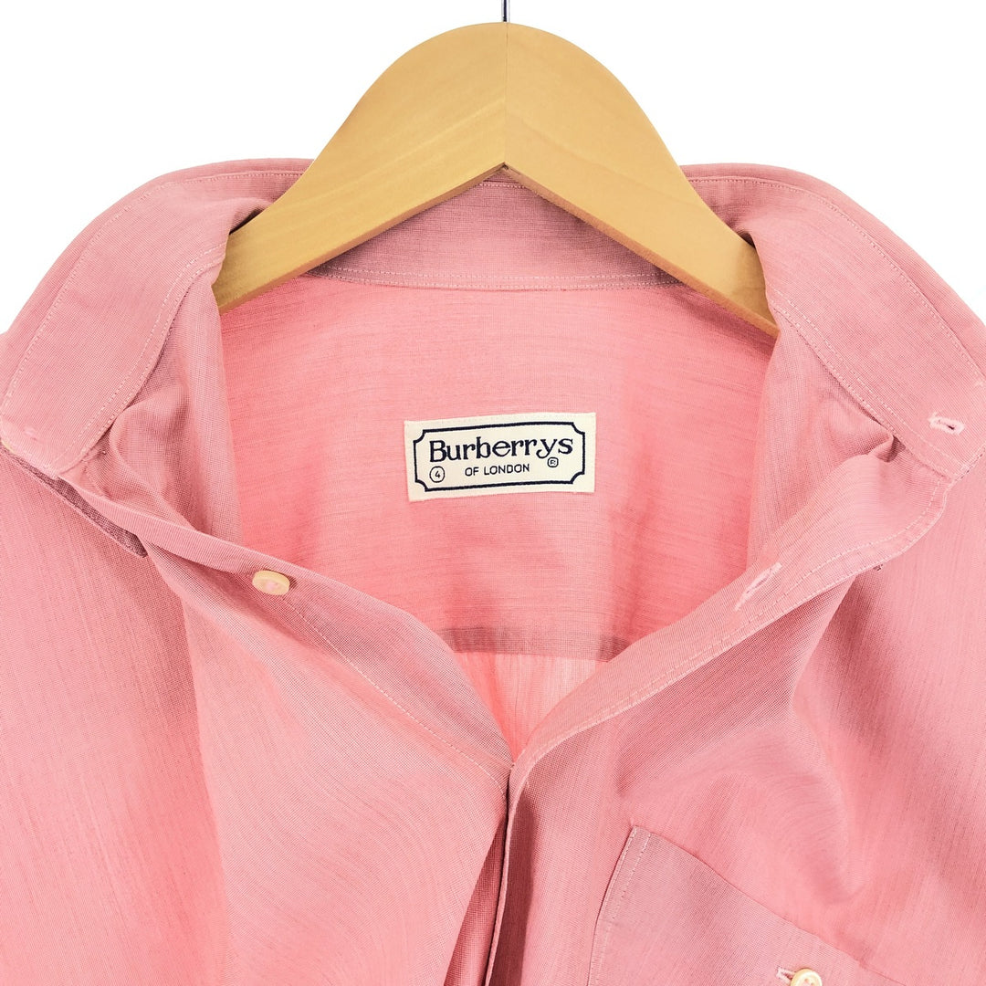 Burberry's short-sleeved button-down shirt, men's size XL unclear pink type Vintage Second Hand