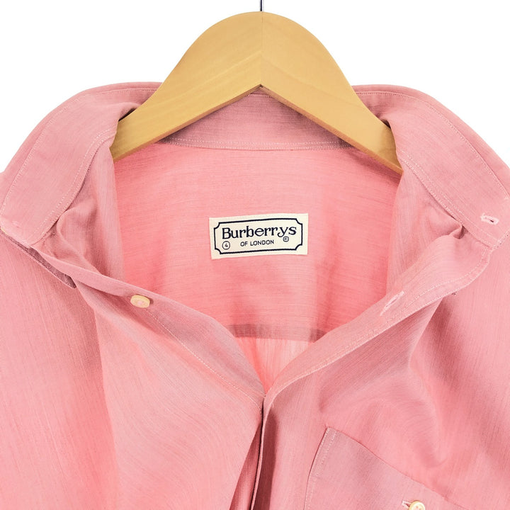 Burberry's short-sleeved button-down shirt, men's size XL unclear pink type Vintage Second Hand