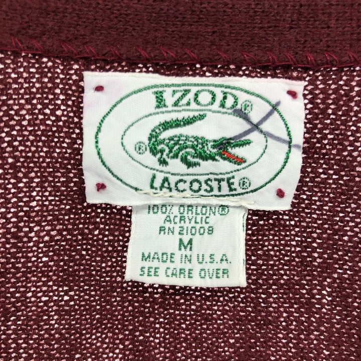 80s-90'S Lacoste IZOD Acrylic Knit Cardigan Made in USA Men's M Size Vintage /eaa481500