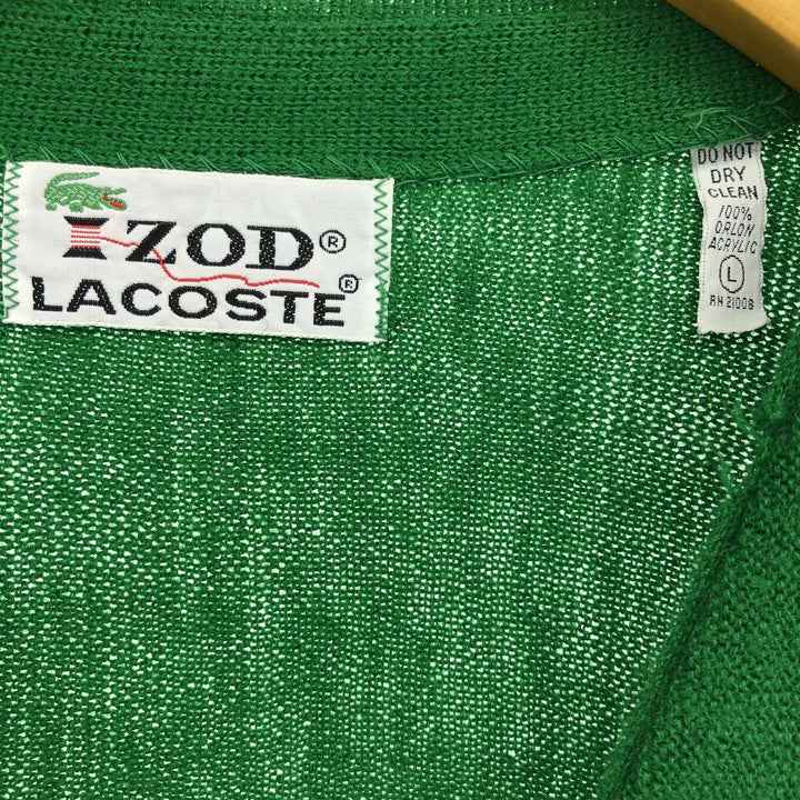 70'S Lacoste IZOD acrylic knit cardigan, men's size L, vintage / eaa481501