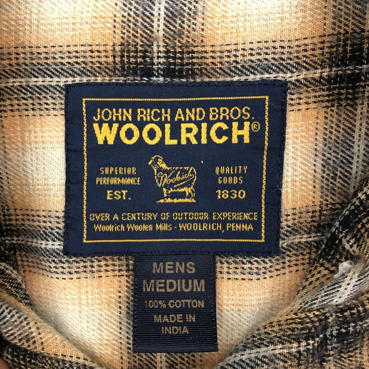 WOOLRICH Long Sleeve Button Down Light Flannel Check Shirt Men's M Size / eaa481600