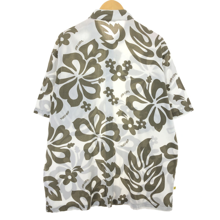 RIP CURL All-Over Print Hawaiian Aloha Shirt, Men's Size XL cotton Khaki type Vintage Second Hand