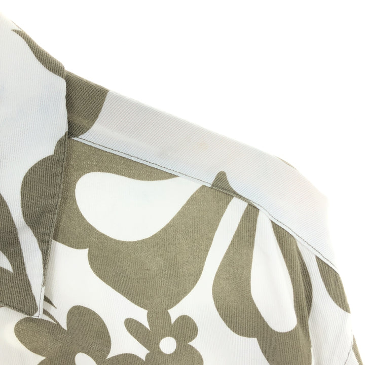 RIP CURL All-Over Print Hawaiian Aloha Shirt, Men's Size XL cotton Khaki type Vintage Second Hand