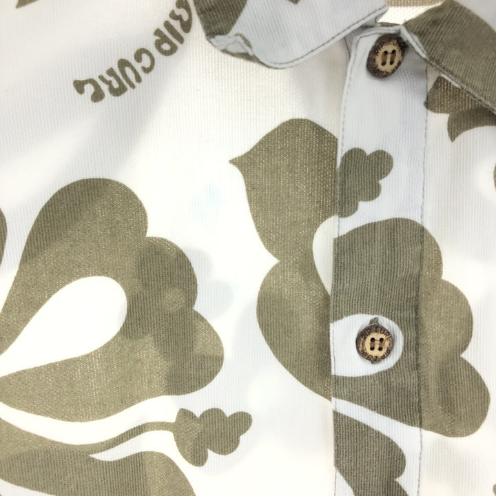 RIP CURL All-Over Print Hawaiian Aloha Shirt, Men's Size XL cotton Khaki type Vintage Second Hand