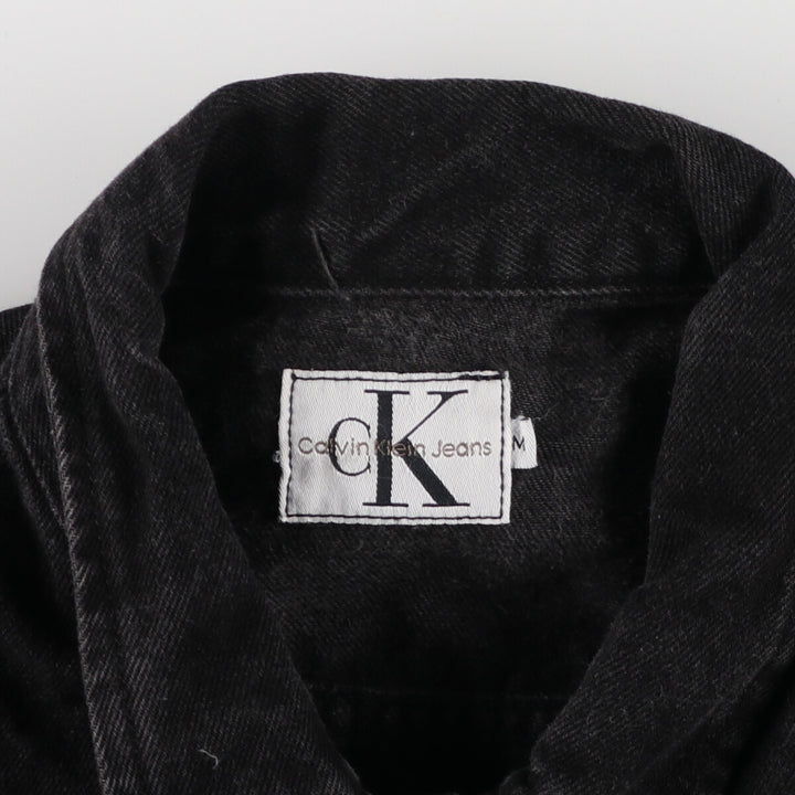 90'S Calvin Klein JEANS Black Denim Jacket G-Jean Men's M Size Vintage /eaa481768