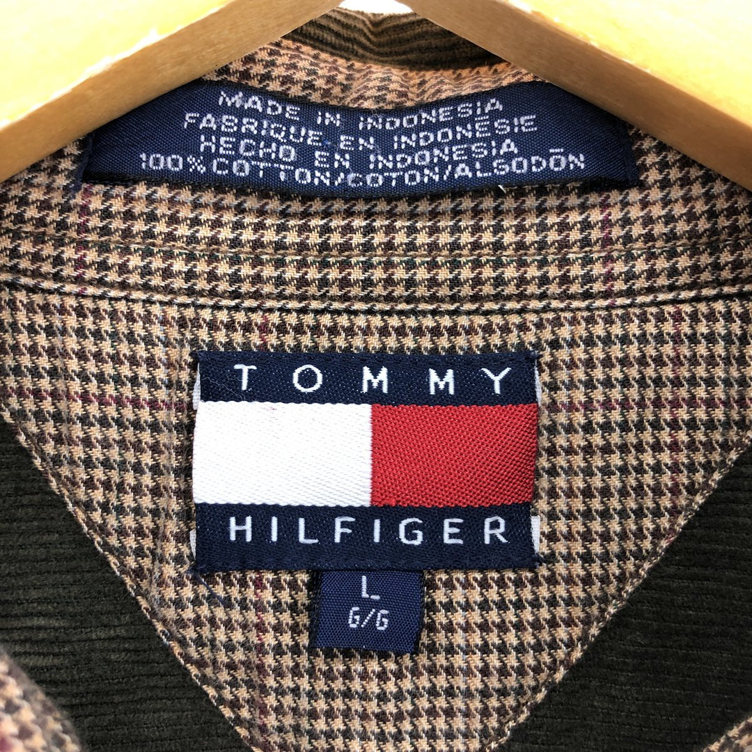 90s~ Tommy Hilfiger Long Sleeve Button Down Corduroy Shirt Men's L Size Vintage /eaa481809