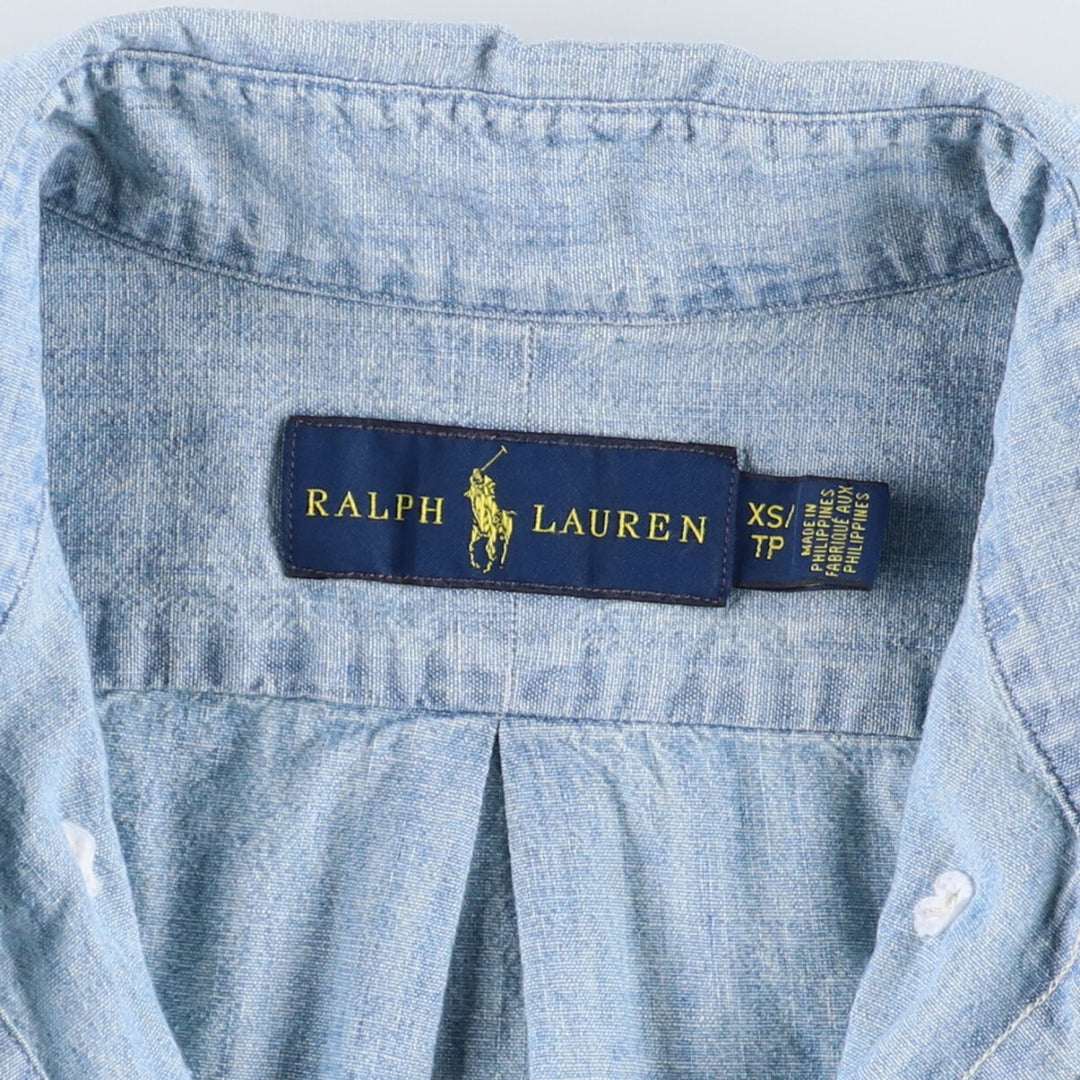 Ralph Lauren Long Sleeve Button Down Chambray Shirt Women's XS Size / eaa481856