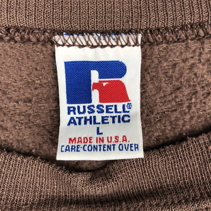 90'S Russell plain blank sweatshirt, sweatshirt, made in USA, men's size L, vintage cotton brown type Vintage Second Hand