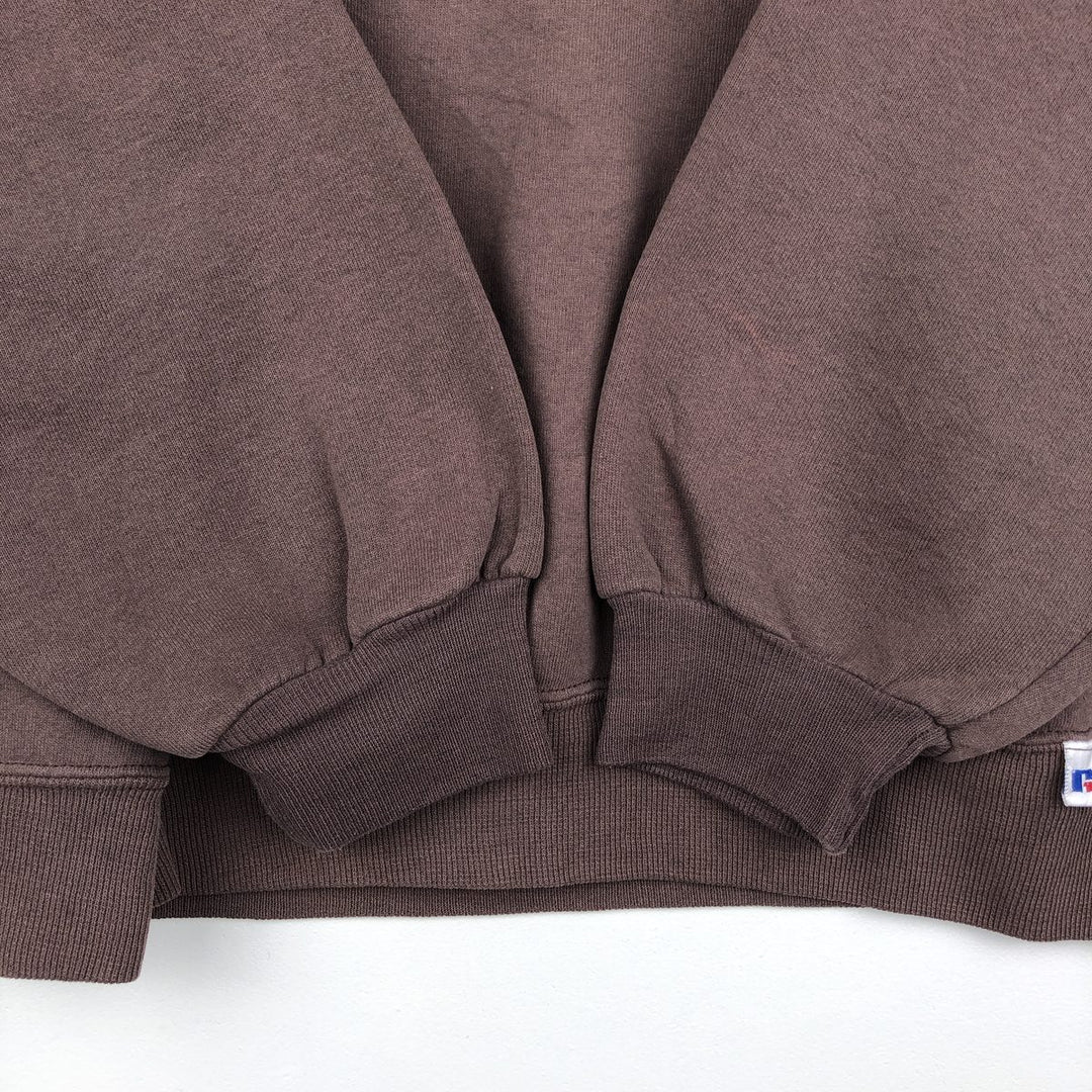 90'S Russell plain blank sweatshirt, sweatshirt, made in USA, men's size L, vintage cotton brown type Vintage Second Hand