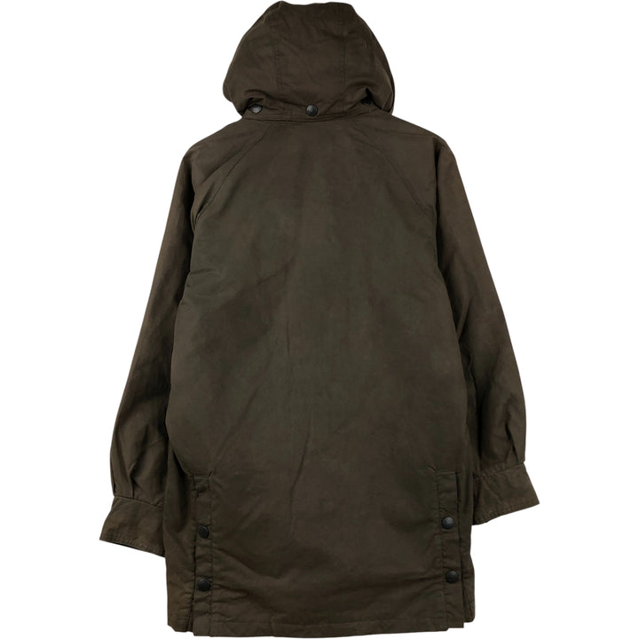 2000'S Barbour DURACOTTON PARKA 3-Warrant Hooded Padded Waxed Cotton Oiled Jacket Men's Size S (approx.) polyester Khaki type Vintage Second Hand