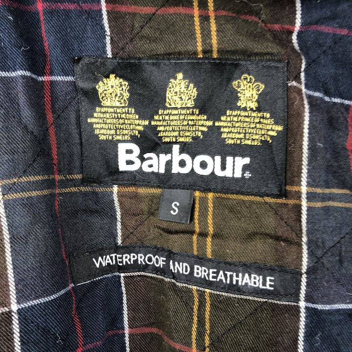 2000'S Barbour DURACOTTON PARKA 3-Warrant Hooded Padded Waxed Cotton Oiled Jacket Men's Size S (approx.) polyester Khaki type Vintage Second Hand