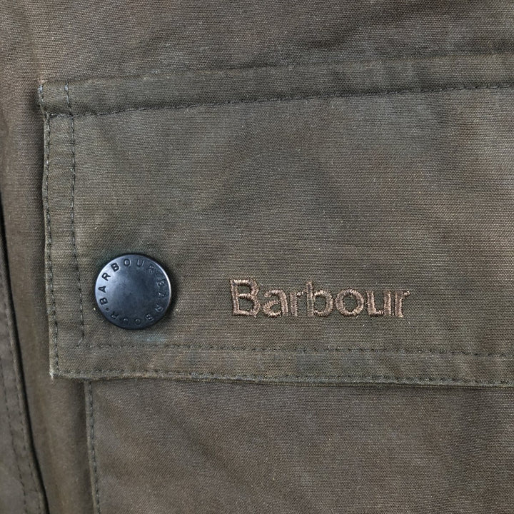 2000'S Barbour DURACOTTON PARKA 3-Warrant Hooded Padded Waxed Cotton Oiled Jacket Men's Size S (approx.) polyester Khaki type Vintage Second Hand