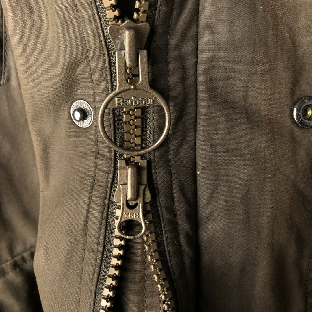 2000'S Barbour DURACOTTON PARKA 3-Warrant Hooded Padded Waxed Cotton Oiled Jacket Men's Size S (approx.) polyester Khaki type Vintage Second Hand