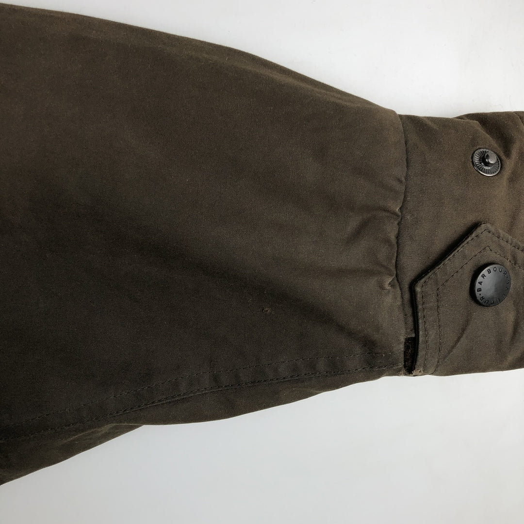2000'S Barbour DURACOTTON PARKA 3-Warrant Hooded Padded Waxed Cotton Oiled Jacket Men's Size S (approx.) polyester Khaki type Vintage Second Hand