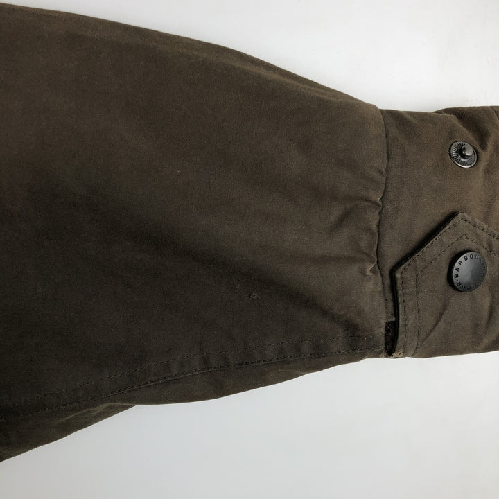 2000'S Barbour DURACOTTON PARKA 3-Warrant Hooded Padded Waxed Cotton Oiled Jacket Men's Size S (approx.) polyester Khaki type Vintage Second Hand