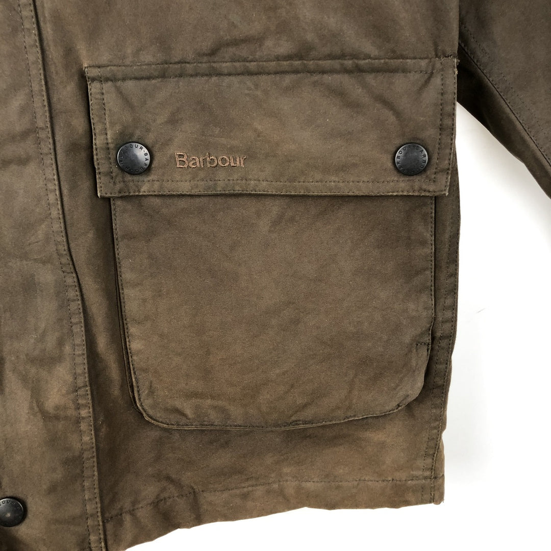 2000'S Barbour DURACOTTON PARKA 3-Warrant Hooded Padded Waxed Cotton Oiled Jacket Men's Size S (approx.) polyester Khaki type Vintage Second Hand