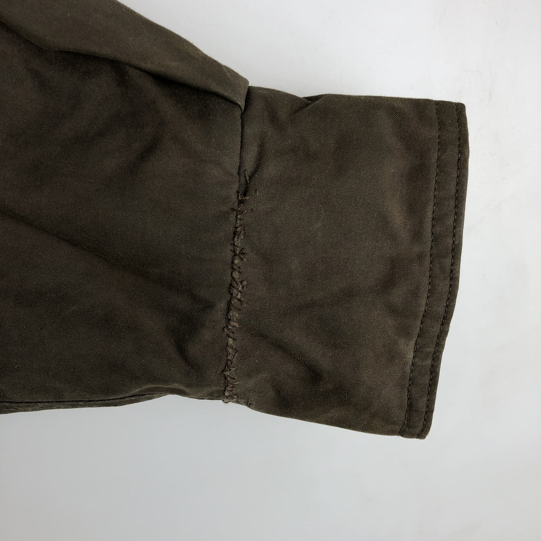 2000'S Barbour DURACOTTON PARKA 3-Warrant Hooded Padded Waxed Cotton Oiled Jacket Men's Size S (approx.) polyester Khaki type Vintage Second Hand