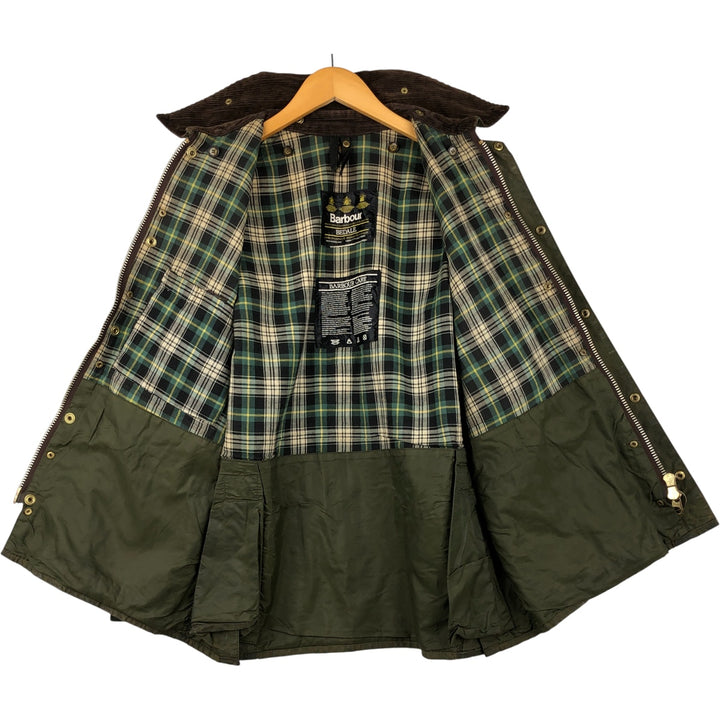 80s-90'S Barbour Bedale (old 3-warrant) waxed cotton oiled jacket, made in England, men's size M equivalent. unclear Khaki type Vintage Second Hand