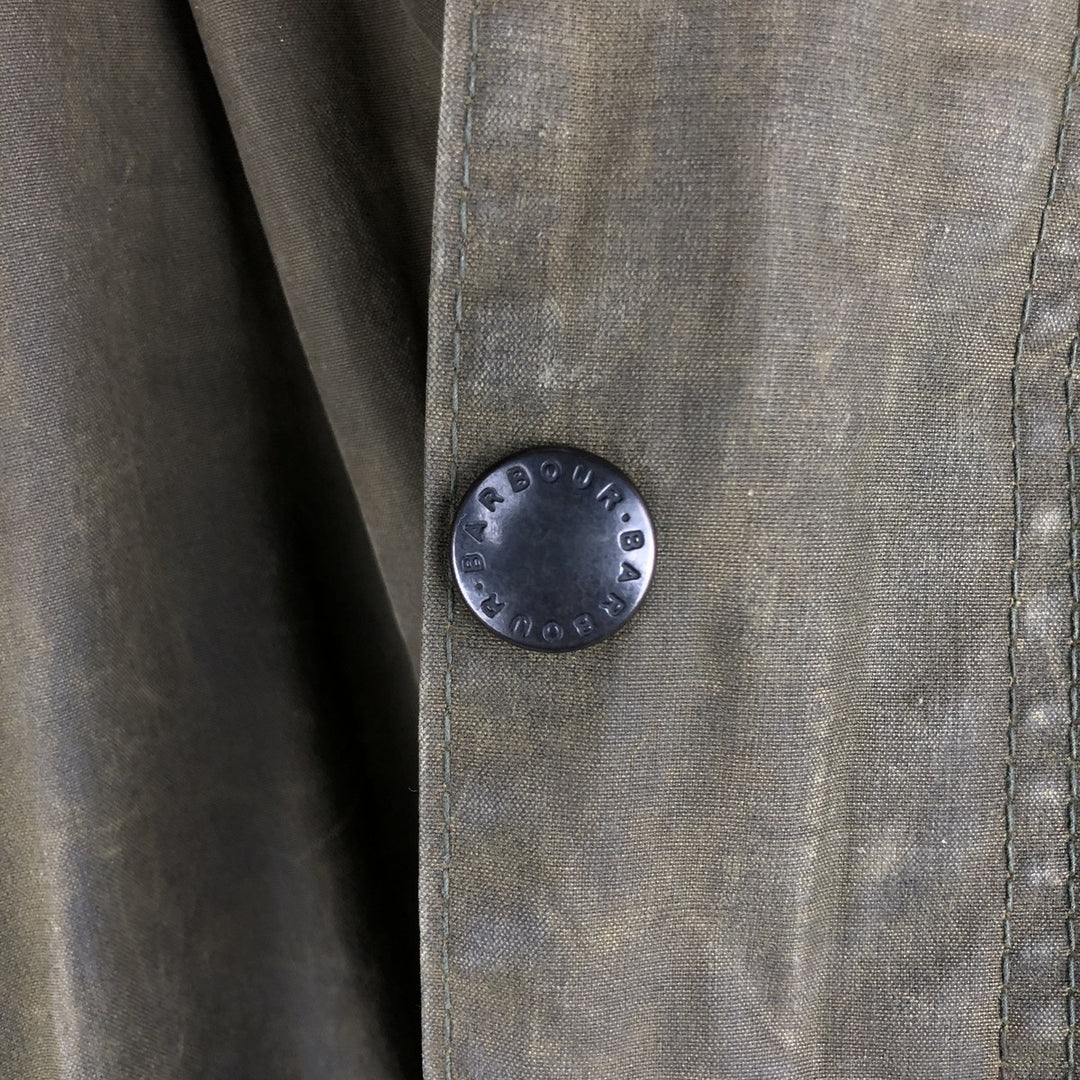 80s-90'S Barbour Bedale (old 3-warrant) waxed cotton oiled jacket, made in England, men's size M equivalent. unclear Khaki type Vintage Second Hand
