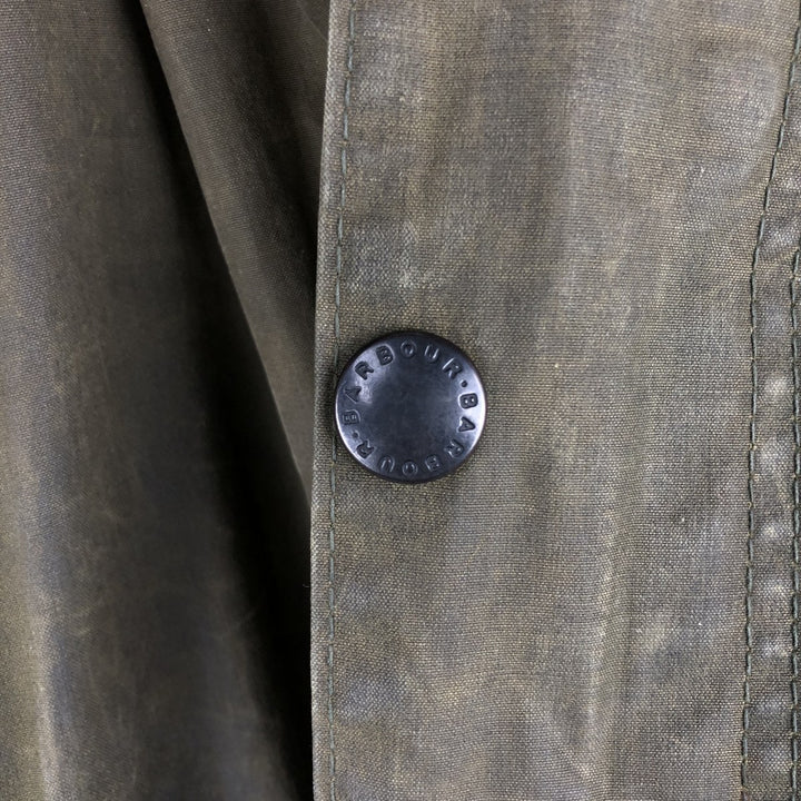80s-90'S Barbour Bedale (old 3-warrant) waxed cotton oiled jacket, made in England, men's size M equivalent. unclear Khaki type Vintage Second Hand