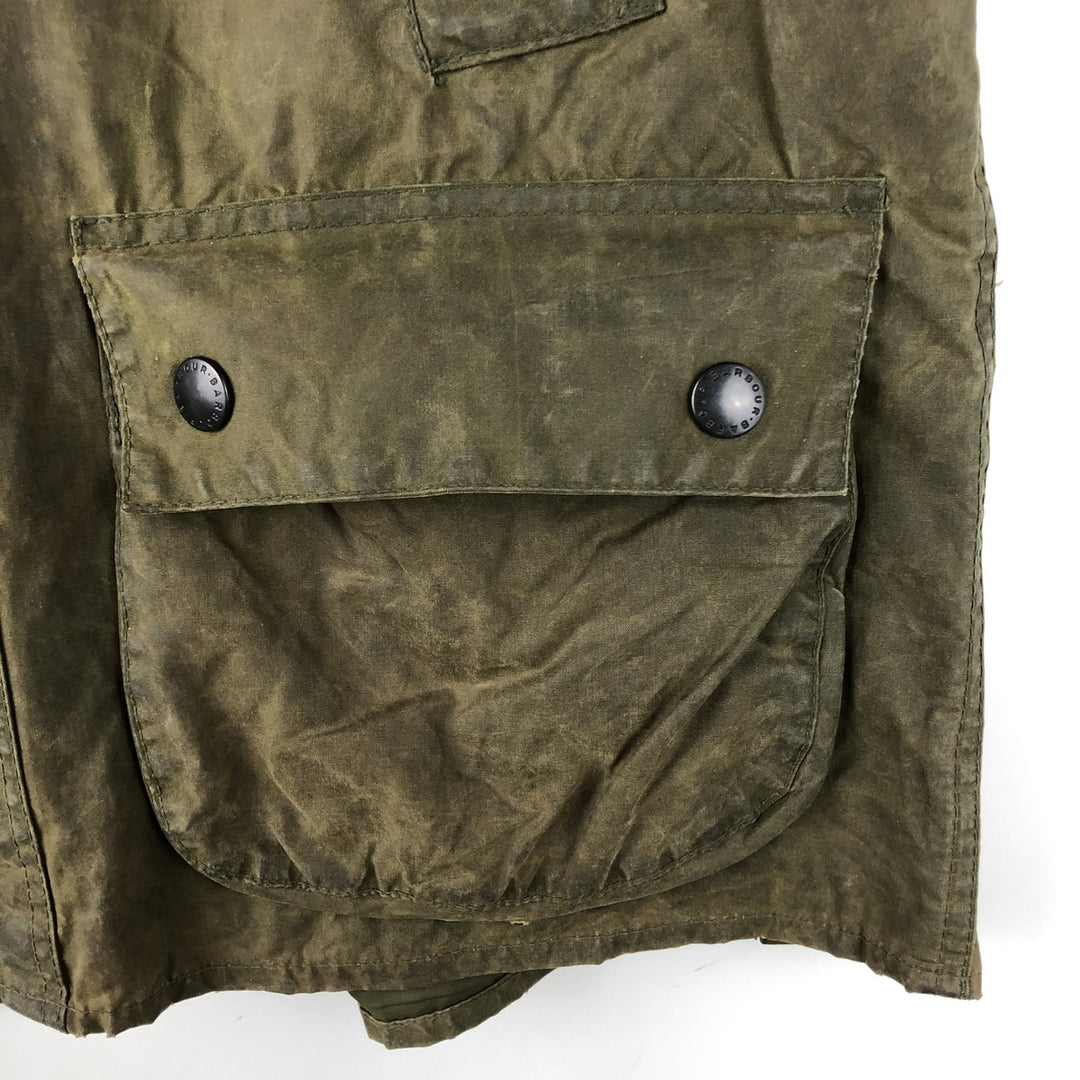 80s-90'S Barbour Bedale (old 3-warrant) waxed cotton oiled jacket, made in England, men's size M equivalent. unclear Khaki type Vintage Second Hand