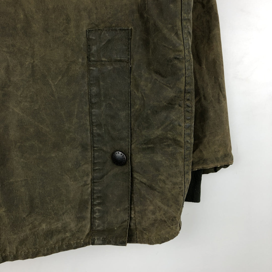 80s-90'S Barbour Bedale (old 3-warrant) waxed cotton oiled jacket, made in England, men's size M equivalent. unclear Khaki type Vintage Second Hand