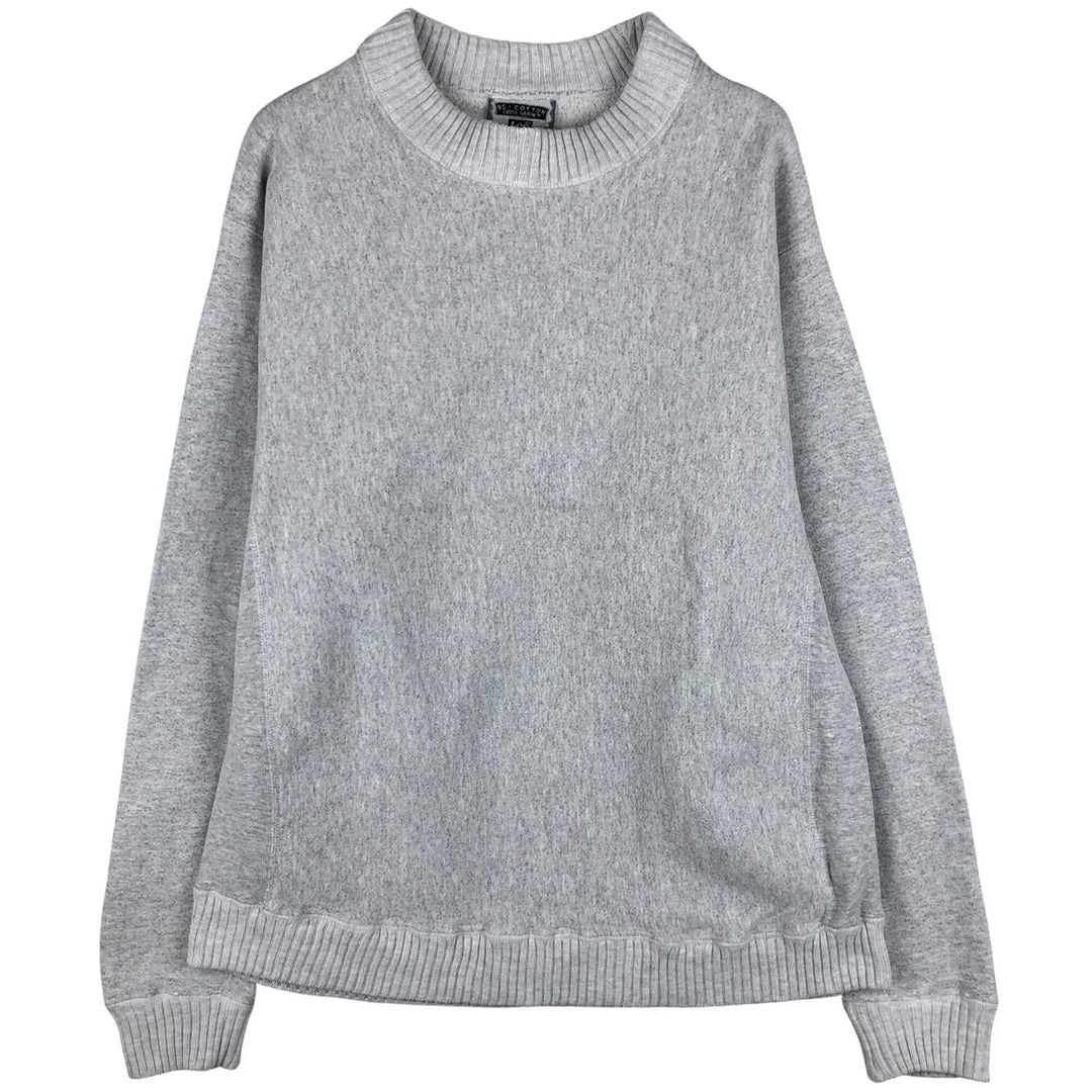 Vintage 90'S Lee Crossgrain Mock Neck Blank Sweatshirt, Made in USA, Men's Size L cotton gray type Vintage Second Hand