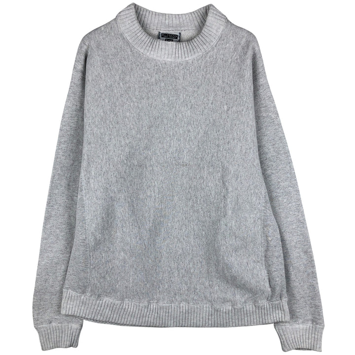 Vintage 90'S Lee Crossgrain Mock Neck Blank Sweatshirt, Made in USA, Men's Size L cotton gray type Vintage Second Hand