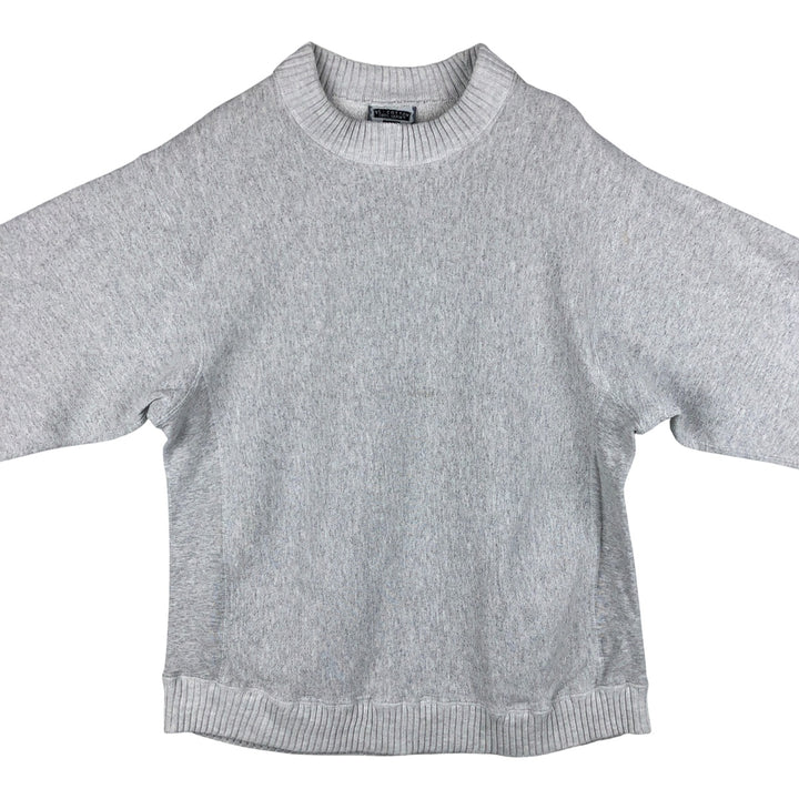 Vintage 90'S Lee Crossgrain Mock Neck Blank Sweatshirt, Made in USA, Men's Size L cotton gray type Vintage Second Hand