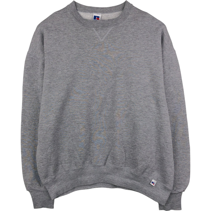 90'S Russell plain blank sweatshirt, sweatshirt, made in USA, men's XL size, vintage polyester gray type Vintage Second Hand