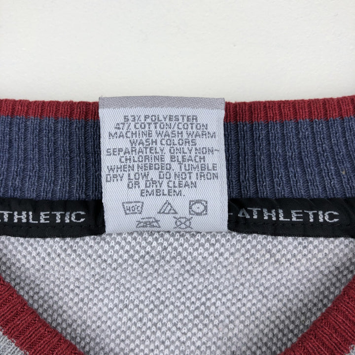 90'S Russell pique V-neck plain blank sweatshirt, made in USA, men's size L equivalent, vintage. polyester gray type Vintage Second Hand