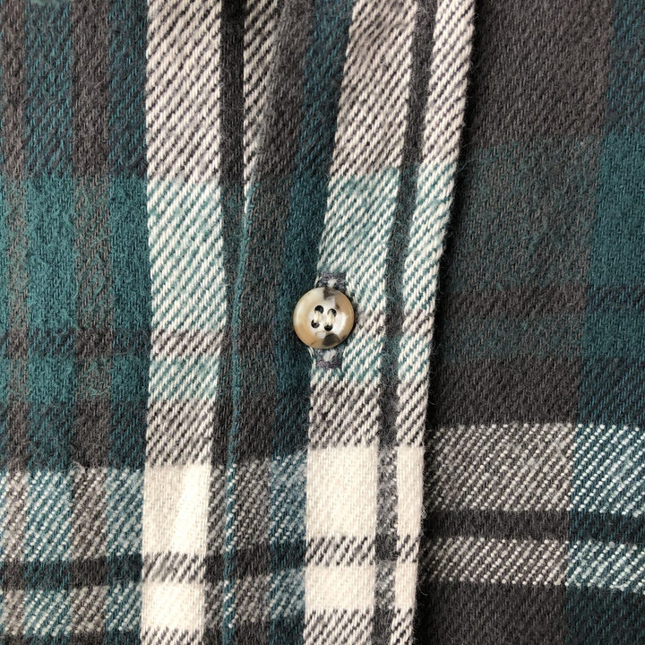 90'S Vintage Five Brother FIVEBROTHER Long Sleeve Flannel Check Shirt, Made in USA, Men's XXL cotton dark green Vintage Second Hand