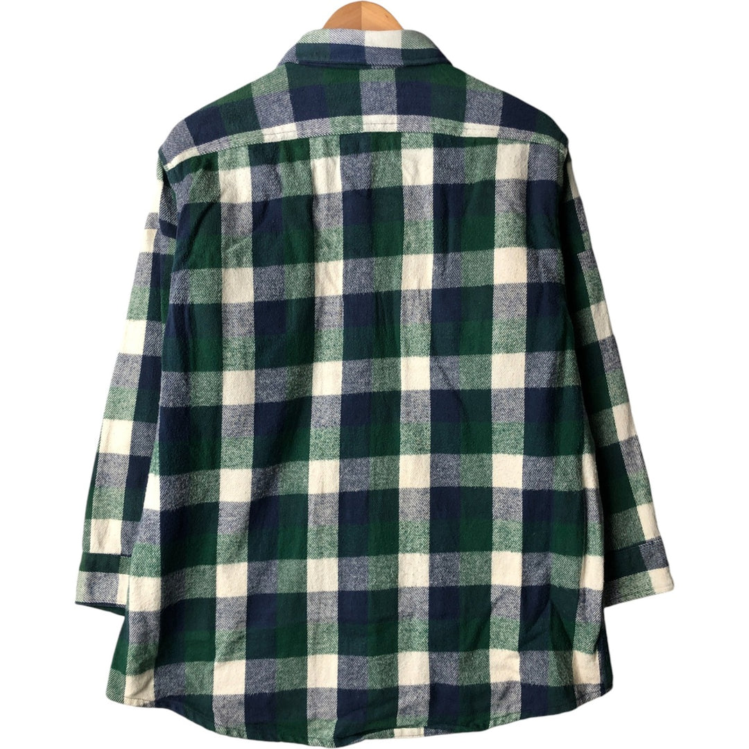 1990-2000 Field Master Long Sleeve Flannel Check Shirt, Made in USA, Men's Size XL cotton blue type Vintage Second Hand