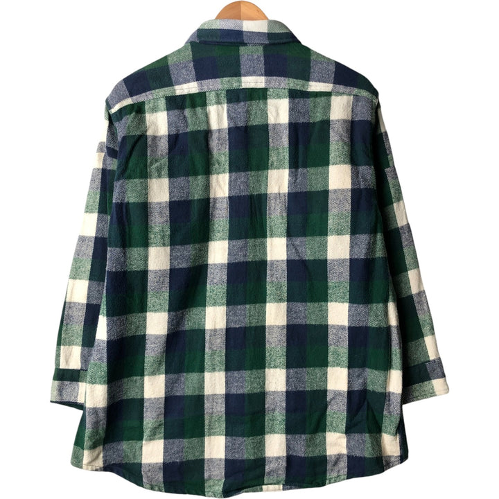 1990-2000 Field Master Long Sleeve Flannel Check Shirt, Made in USA, Men's Size XL cotton blue type Vintage Second Hand