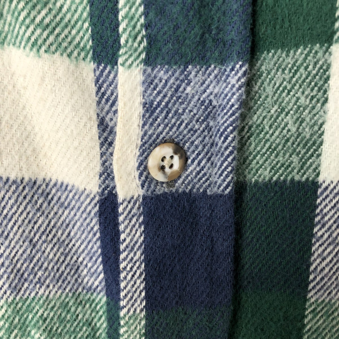 1990-2000 Field Master Long Sleeve Flannel Check Shirt, Made in USA, Men's Size XL cotton blue type Vintage Second Hand