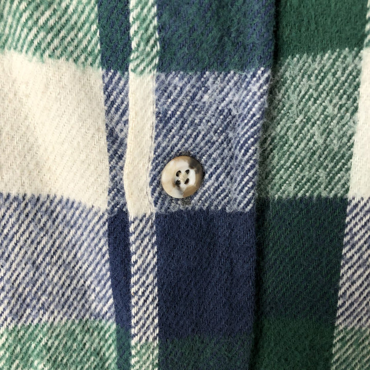 1990-2000 Field Master Long Sleeve Flannel Check Shirt, Made in USA, Men's Size XL cotton blue type Vintage Second Hand
