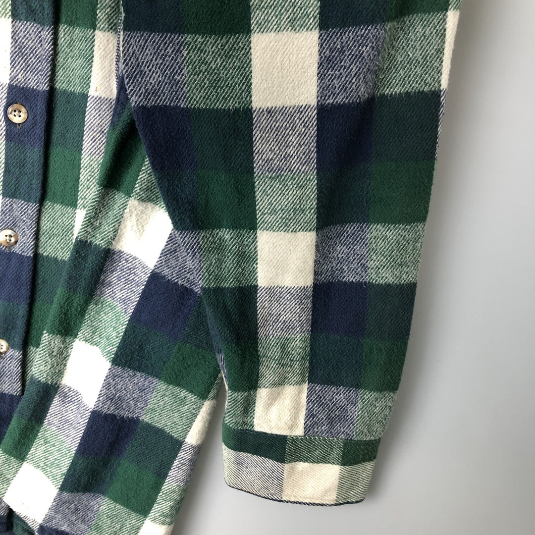1990-2000 Field Master Long Sleeve Flannel Check Shirt, Made in USA, Men's Size XL cotton blue type Vintage Second Hand