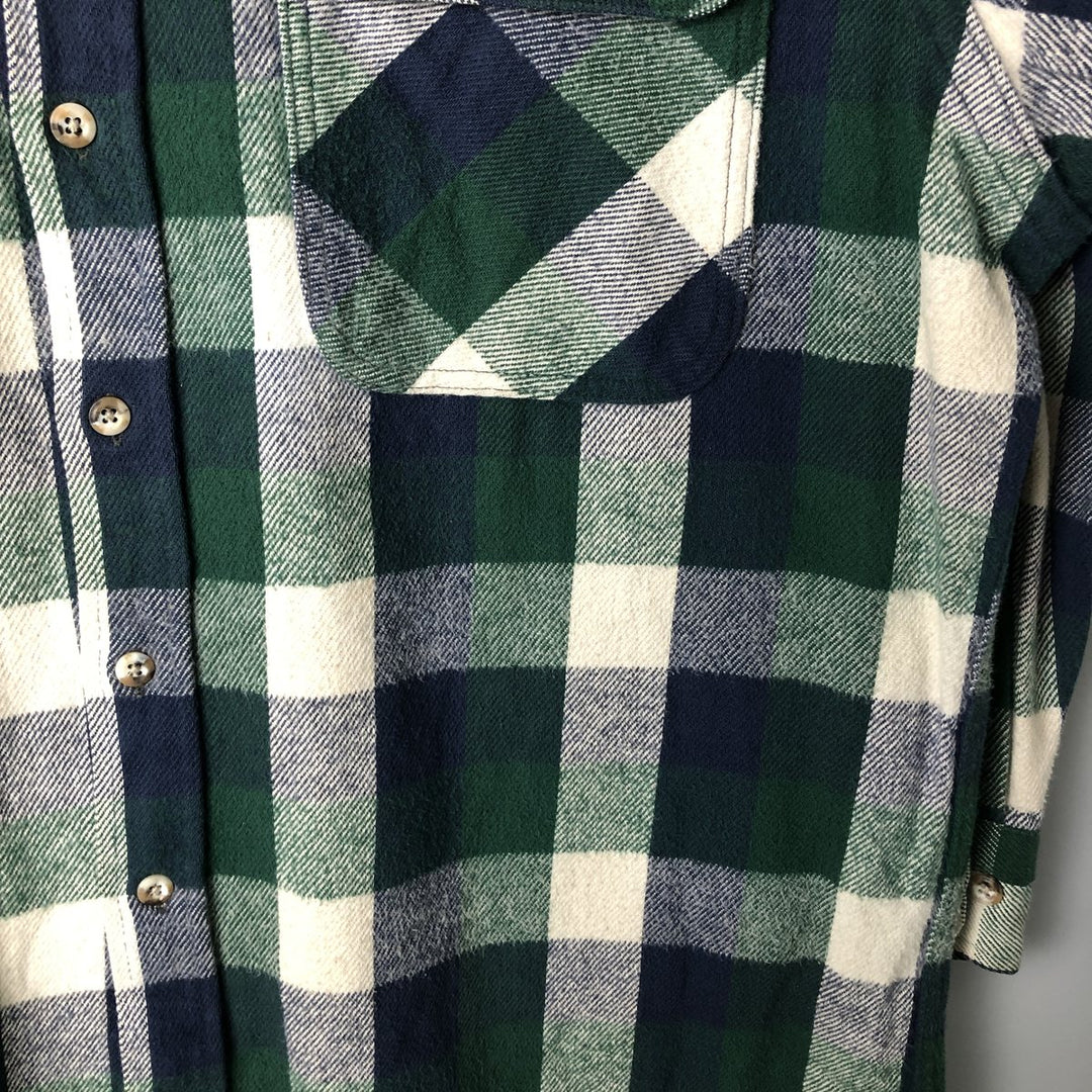 1990-2000 Field Master Long Sleeve Flannel Check Shirt, Made in USA, Men's Size XL cotton blue type Vintage Second Hand