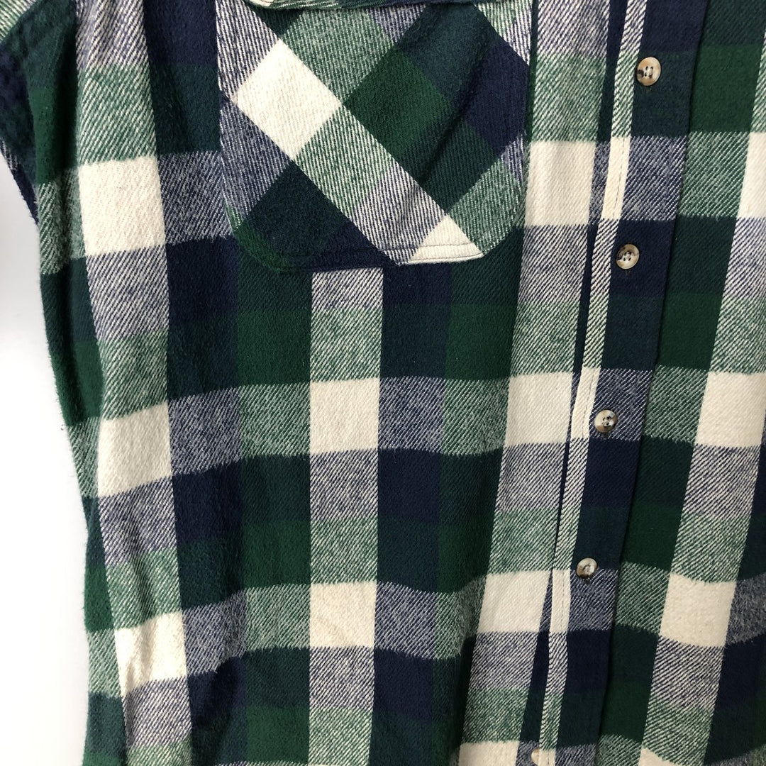 1990-2000 Field Master Long Sleeve Flannel Check Shirt, Made in USA, Men's Size XL cotton blue type Vintage Second Hand