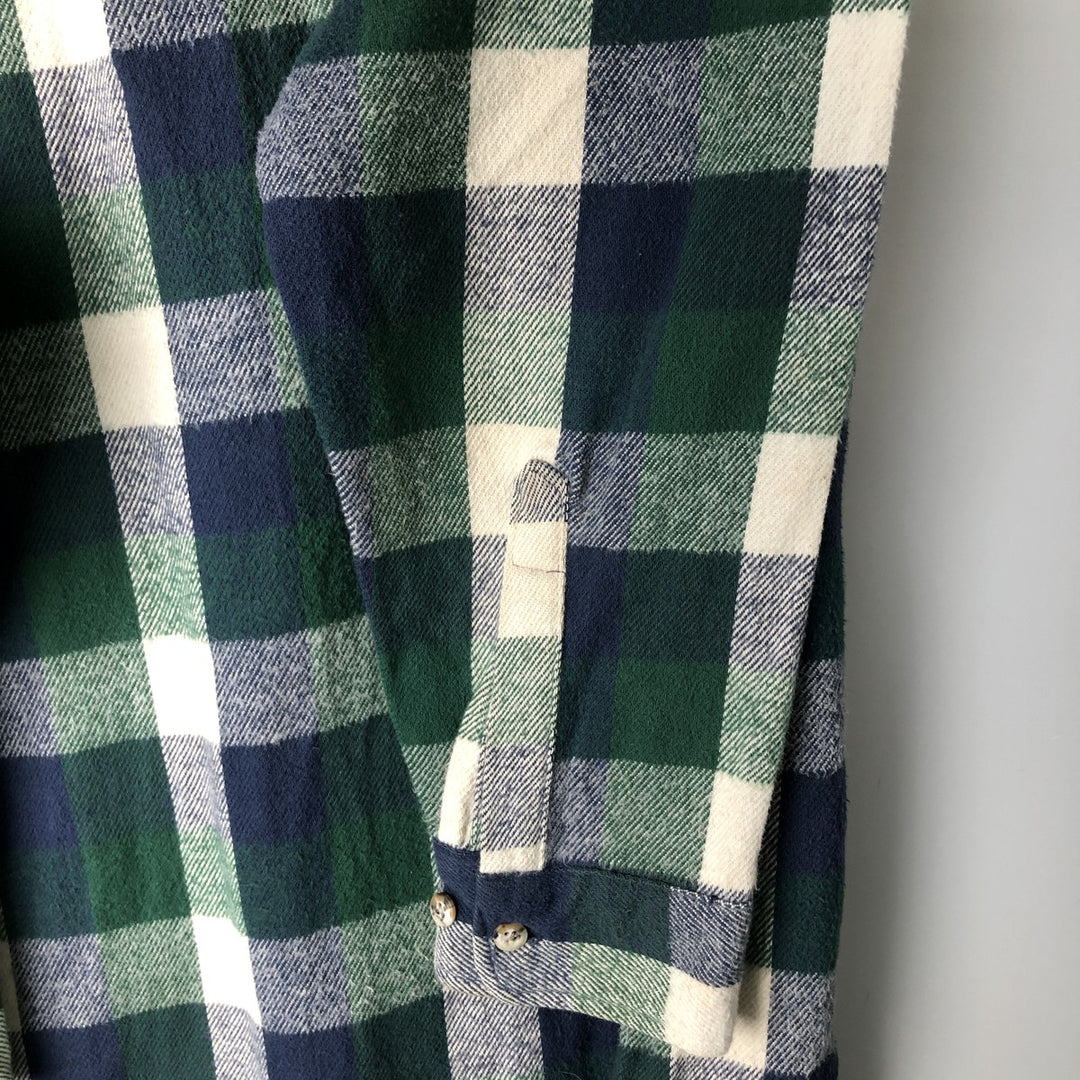1990-2000 Field Master Long Sleeve Flannel Check Shirt, Made in USA, Men's Size XL cotton blue type Vintage Second Hand