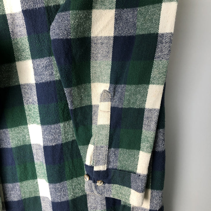 1990-2000 Field Master Long Sleeve Flannel Check Shirt, Made in USA, Men's Size XL cotton blue type Vintage Second Hand