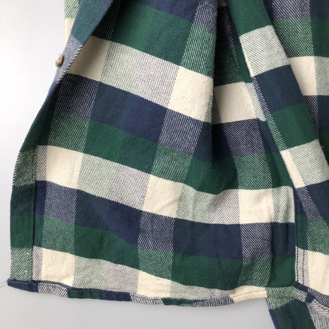 1990-2000 Field Master Long Sleeve Flannel Check Shirt, Made in USA, Men's Size XL cotton blue type Vintage Second Hand