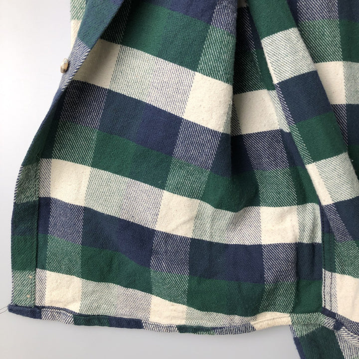1990-2000 Field Master Long Sleeve Flannel Check Shirt, Made in USA, Men's Size XL cotton blue type Vintage Second Hand