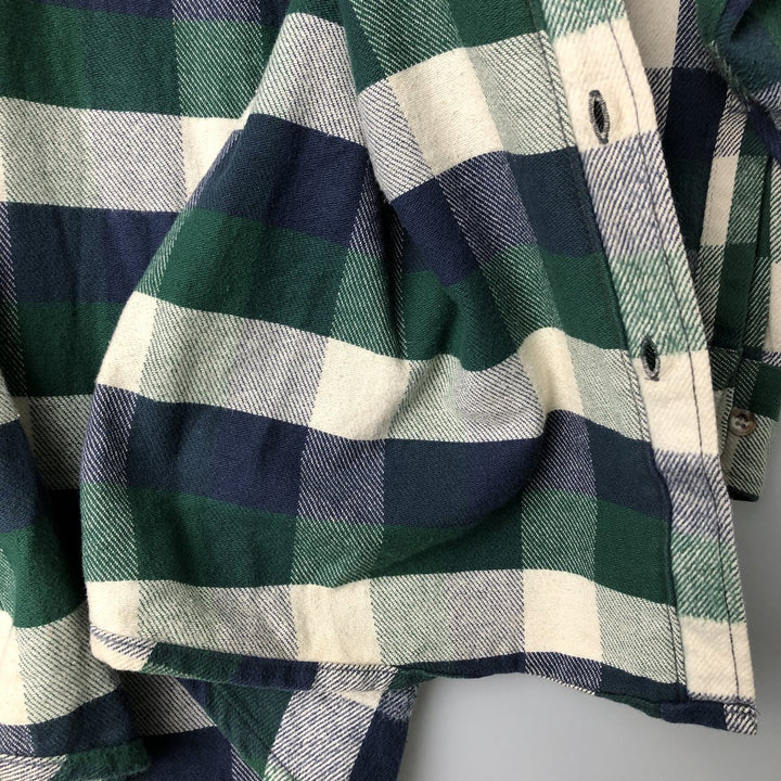 1990-2000 Field Master Long Sleeve Flannel Check Shirt, Made in USA, Men's Size XL cotton blue type Vintage Second Hand