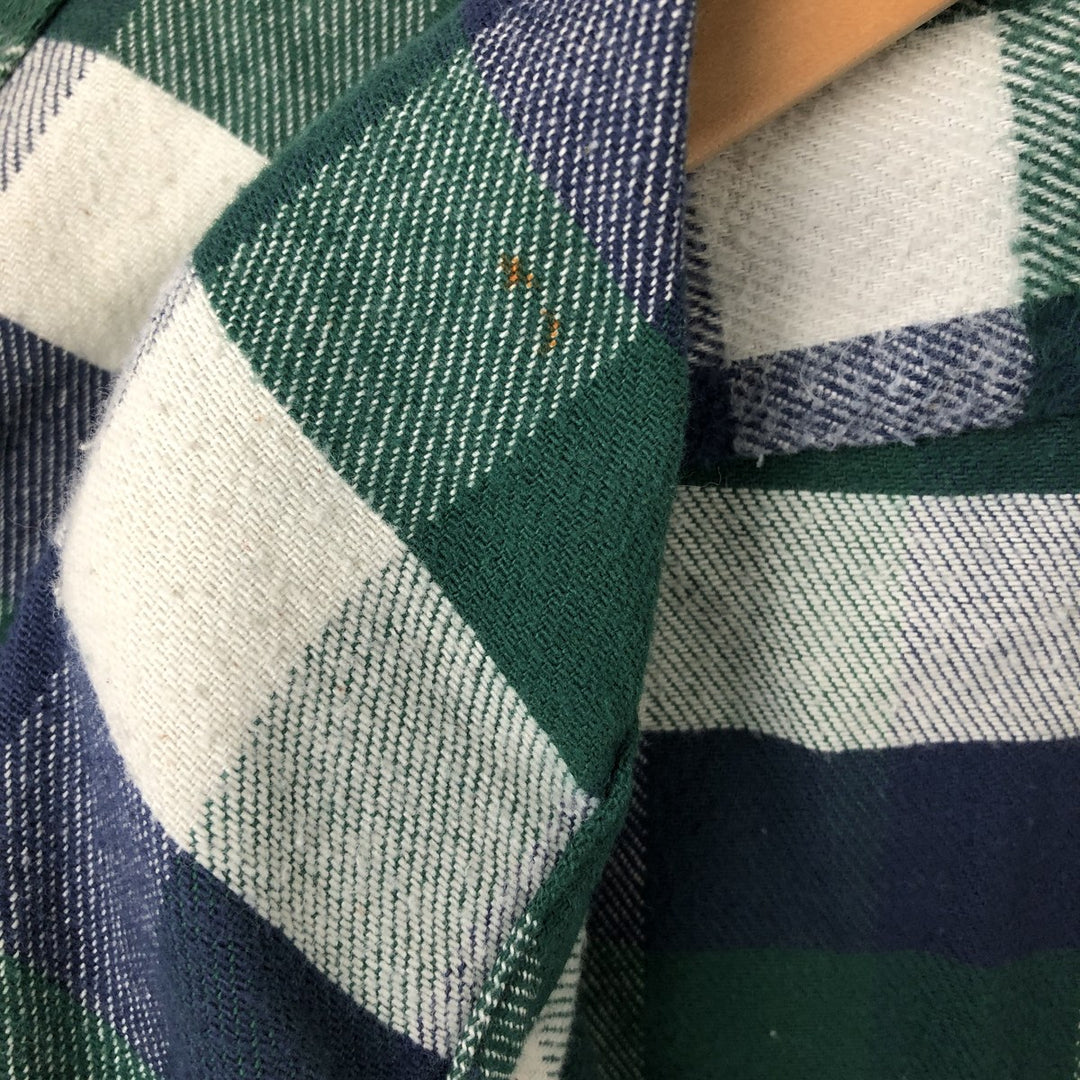 1990-2000 Field Master Long Sleeve Flannel Check Shirt, Made in USA, Men's Size XL cotton blue type Vintage Second Hand