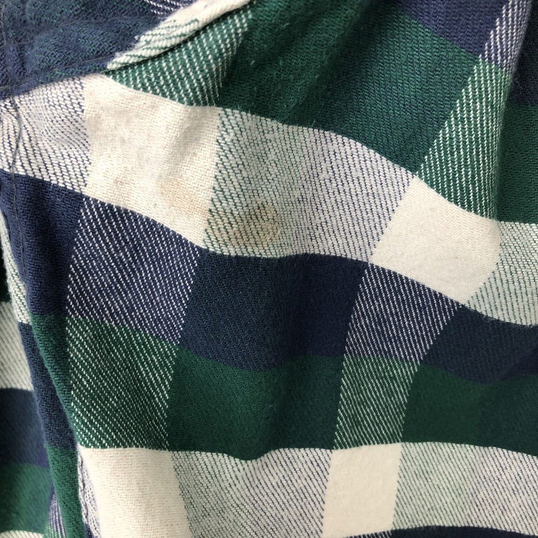 1990-2000 Field Master Long Sleeve Flannel Check Shirt, Made in USA, Men's Size XL cotton blue type Vintage Second Hand