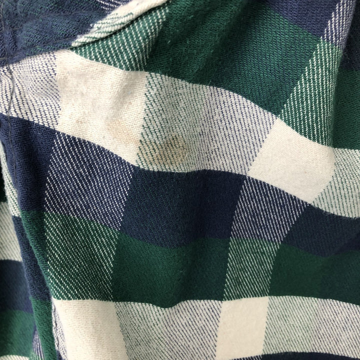 1990-2000 Field Master Long Sleeve Flannel Check Shirt, Made in USA, Men's Size XL cotton blue type Vintage Second Hand