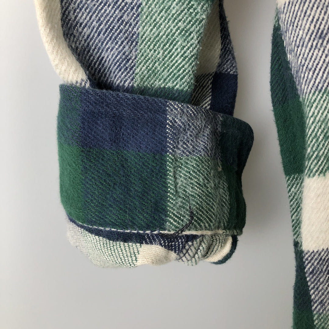 1990-2000 Field Master Long Sleeve Flannel Check Shirt, Made in USA, Men's Size XL cotton blue type Vintage Second Hand